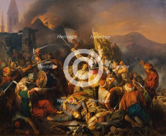 The Recapture of Buda, 1686 , 1858. Creator: Molnar, Jozsef (1821-1899).