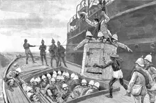 'The Recent Disturbances in Zululand; Royal Scots Disembarking at Durban, Natal 1888. Creator: Unknown