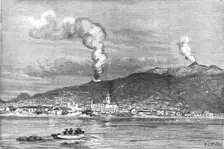 The recent eruption of Mount Etna, Sicily - A view of the new crater 1886. Creator: William Lionel Wyllie