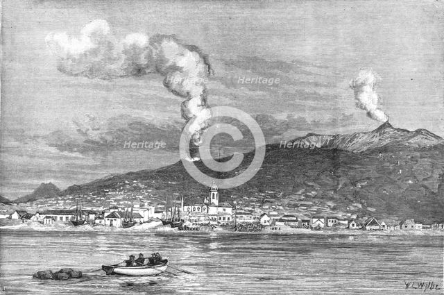 'The recent eruption of Mount Etna, Sicily - A view of the new crater', 1886.  Creator: William Lionel Wyllie.