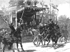 'The Recent Festivities at Altenburg- The March Past of Peasents in their National Costumes Before Creator: Unknown