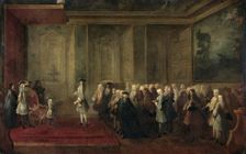The Reception of Cornelis Hop (1685-1762) as Legate of the States-General at the Court of Louis XV, Creator: Louis-Michel Dumesnil