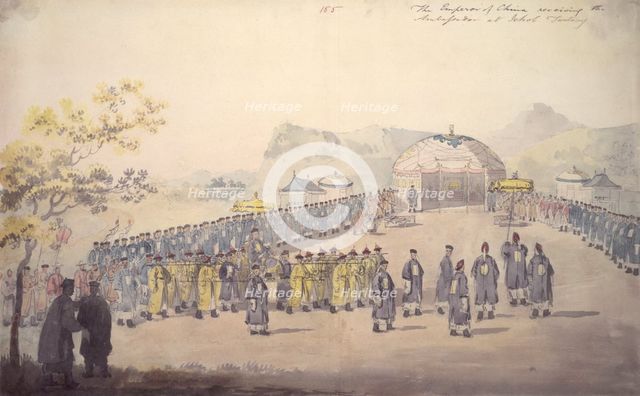 The reception of Lord Macartney by the Qianlong emperor at Jehol (Chengde, China) in 1793, (1796). Creator: William Alexander.