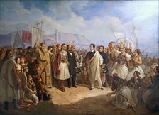 The Reception of Lord Byron at Missolonghi, 1861. Creator: Vryzakis, Theodoros (1814-1878)