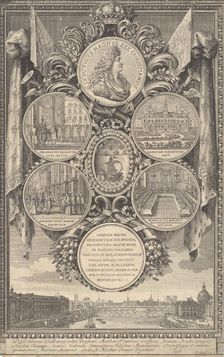 The Reception of Louis XIV at the Hôtel de Ville on the Occasion of his Recovery, January ..., 1687. Creator: Sébastien Le Clerc the Younger