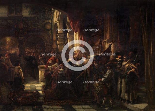 The Reception of Peter Paul Rubens by the Antwerp Arquebusiers, 1851. Creator: Jan August Hendrik Leys.