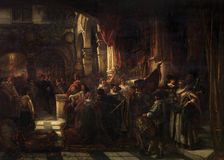 The Reception of Peter Paul Rubens by the Antwerp Arquebusiers, 1851. Creator: Jan August Hendrik Leys