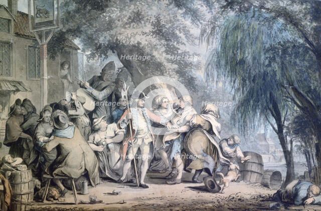 'The Recruiting Sergeant', 18th century. Artist: Samuel Hieronymus Grimm   