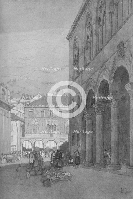 'The Rector's Palace and the Public Square at Ragusa', 1913. Artist: Jules Guerin.