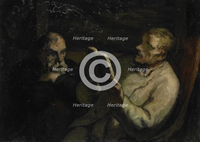 The Reading, c.1857. Creator: Honore Daumier.