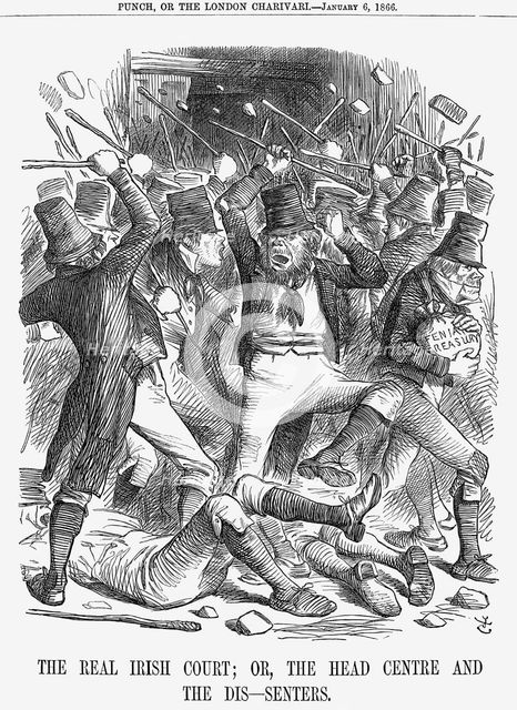 'The Real Irish Court; Or, The Head Centre And The Dis-Senters', 1866. Creator: John Tenniel.