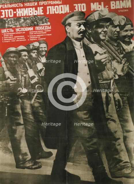 The Reality of our Program is Real People: It's You and Me (Poster), 1931. Artist: Klutsis, Gustav (1895-1938)
