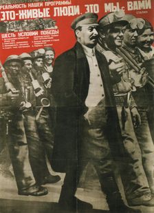 The Reality of our Program is Real People: It's You and Me (Poster), 1931. Artist: Klutsis, Gustav (1895-1938)