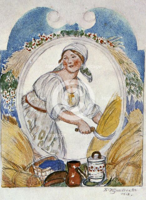 'The Reaper', 1918.  Artist: Boris Mikhajlovich Kustodiev 