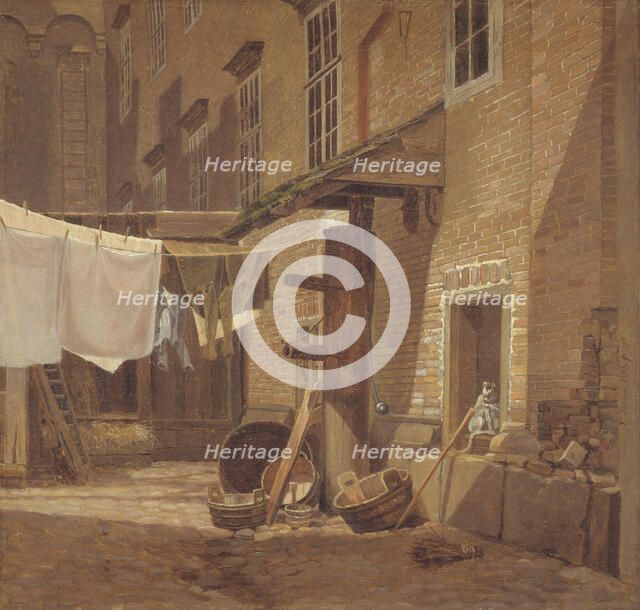 The Rear Courtyard of Charlottenborg Palace, 1828. Creator: Frederik Hansen Sodring.