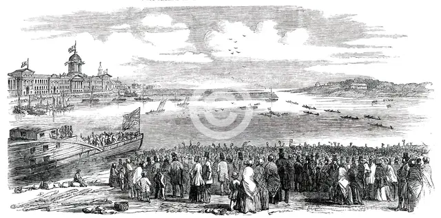The Regatta, at Montreal, 1850. Creator: Unknown.