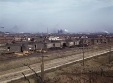 The regular tracks of the South Yards, at C & NW RR's Proviso (?) yard, Chicago, Ill., 1942. Creator: Jack Delano