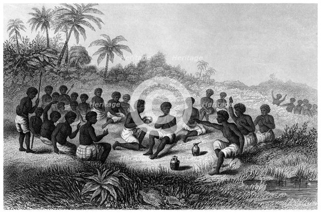 'The Red Water Ordeal, as Practised Among the Nations of Northern Guinea'.Artist: J Le Conte