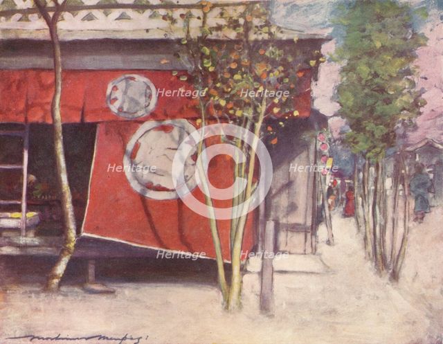 'The Red Curtain', c1887, (1901). Artist: Mortimer L Menpes.