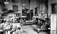 The Red Drawing Room in the Speaker's House, Palace of Westminster, London, c1905