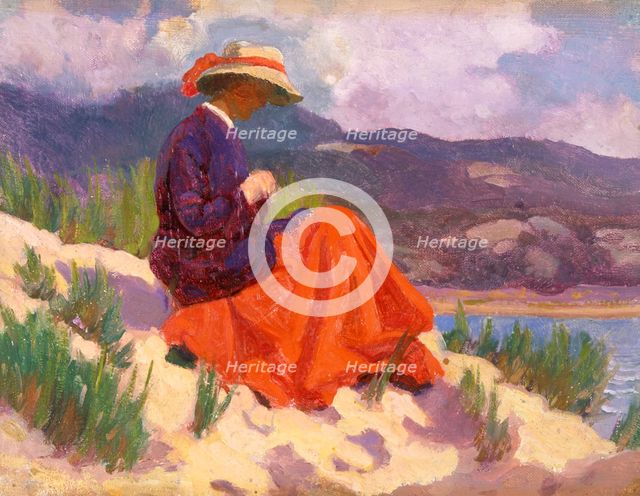'The red dress', 1893-1934. Creator: Christopher Williams.