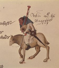 The red faced miller playing the bagpipes, 1911. Creator: Unknown