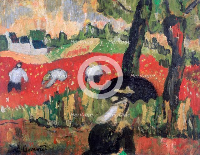 'The Red Field, Pont Aven', c1887. Artist: Emile Bernard