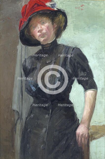 The red hat, 1915. Creator: Mina Arndt.