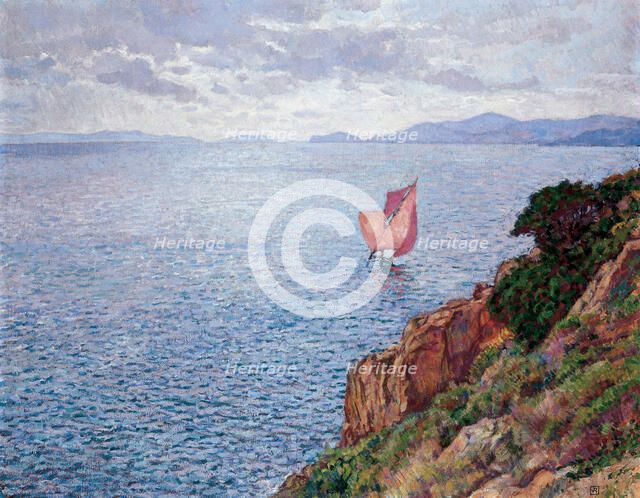 The Red Sail. Artist: Rysselberghe, Théo van (1862-1926)