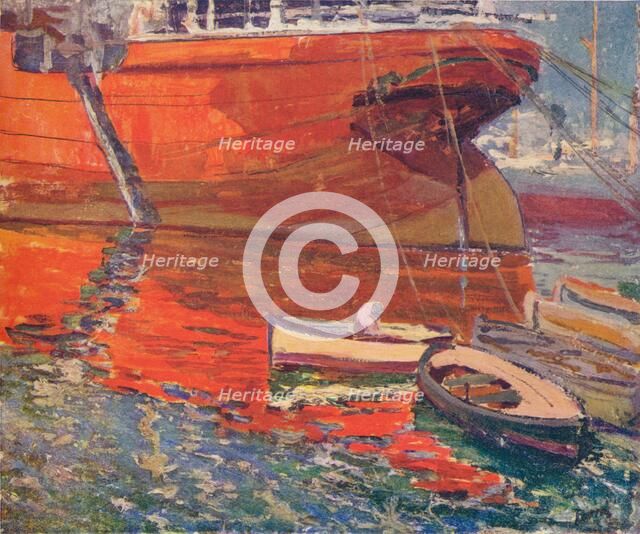 'The Red Ship, Barcelona', c1915. Artist: Rafael Forns y Romans.