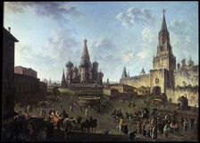The Red Square in Moscow 1801. Artist: Fyodor Yakovlevich Alexeev