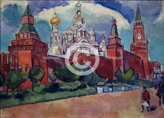 The Red Square in Moscow, 1910s. Artist: Baranov-Rossiné, Vladimir Davidovich (1888-1942)