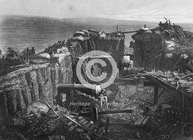 The Redan, view of a portion of the interior, Crimean War, (1857). Artist: H Bibby