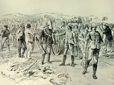 The Reddersburg Mishap: Men of the Irish Rifles and Mounted Infantry Delivering Up Their Arms 190 Creator: Melton Prior