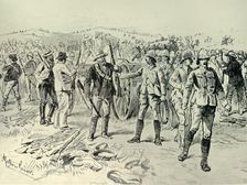 The Reddersburg Mishap: Men of the Irish Rifles and Mounted Infantry Delivering Up Their Arms 190 Creator: Melton Prior