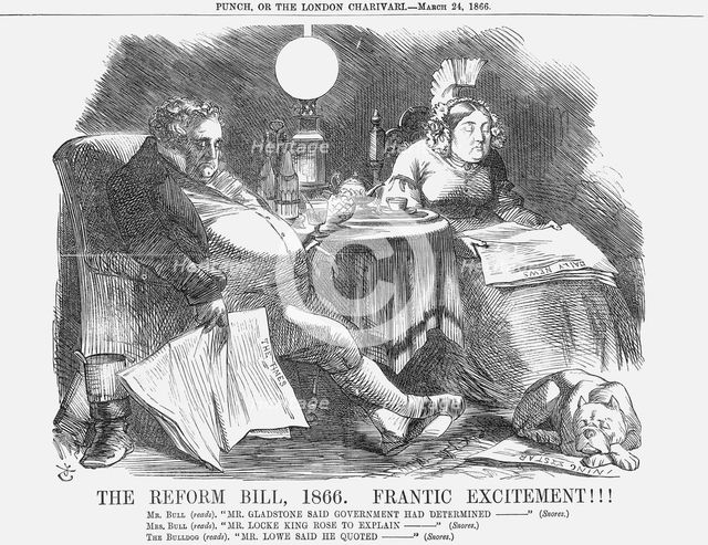 'The Reform Bill, 1866. Frantic Excitement!!!', 1866. Creator: John Tenniel.