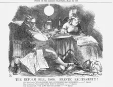 The Reform Bill, 1866. Frantic Excitement!!! 1866. Creator: John Tenniel