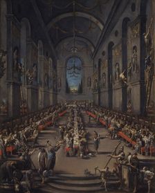 The refectory of the Franciscan brothers, c.1735. Creator: Magnasco, Alessandro (1667-1749)
