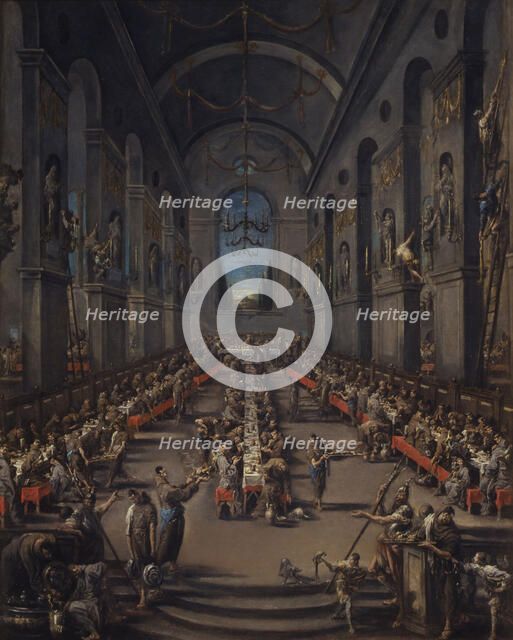 The refectory of the Franciscan brothers, c.1735. Creator: Magnasco, Alessandro (1667-1749).