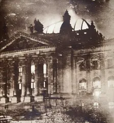 The Reichstag on fire, Berlin, Germany, 27 February 1933. Creator: Unknown