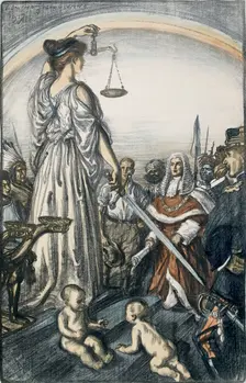 The Reign of Justice, 1917. Artist: Edmund Joseph Sullivan