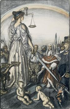 The Reign of Justice, 1917. Artist: Edmund Joseph Sullivan