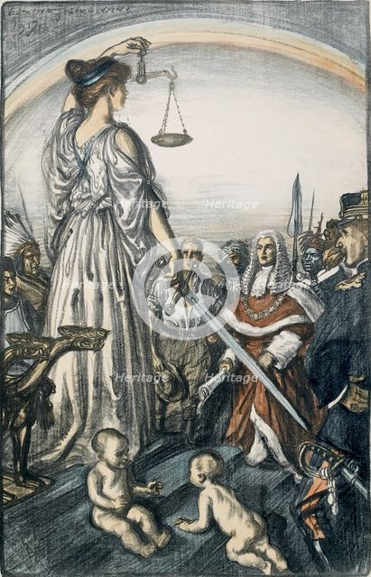 The Reign of Justice, 1917. Artist: Edmund Joseph Sullivan.