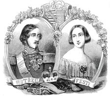The Reigning Duke and Duchess of Saxe-Coburg-Gotha, drawn by Baugniet, 1845. Creator: Unknown