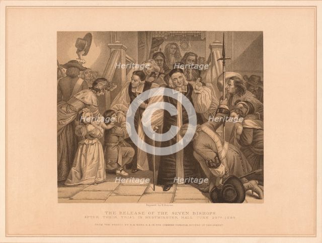 'The Release of the Seven Bishops', 1688 (1878). Artist: Herbert Bourne.