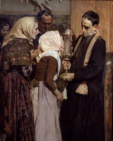 The Relic detail of the oil by Joaquin Sorolla
