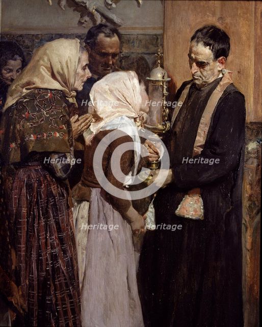 The Relic', detail of the oil by Joaquin Sorolla.