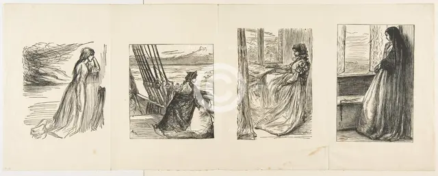 The Relief Fund in Lancashire, The Major's Daughter, The Morning Before the Massacre of St..., 1862. Creators: Joseph Swain, Dalziel Brothers.