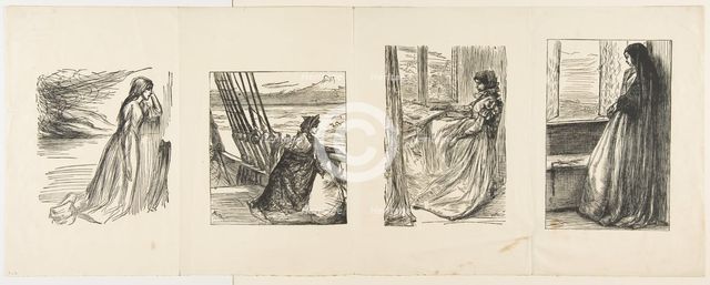 The Relief Fund in Lancashire, The Major's Daughter, The Morning Before the Massacre of St..., 1862. Creators: Joseph Swain, Dalziel Brothers.