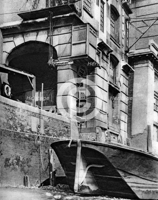 The remnants of a Thames-side city merchant mansion, near Cannon Street Station, 1926-1927. Artist: Paterson